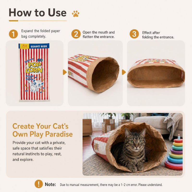 Large Kraft Paper Cat Hideout Bag