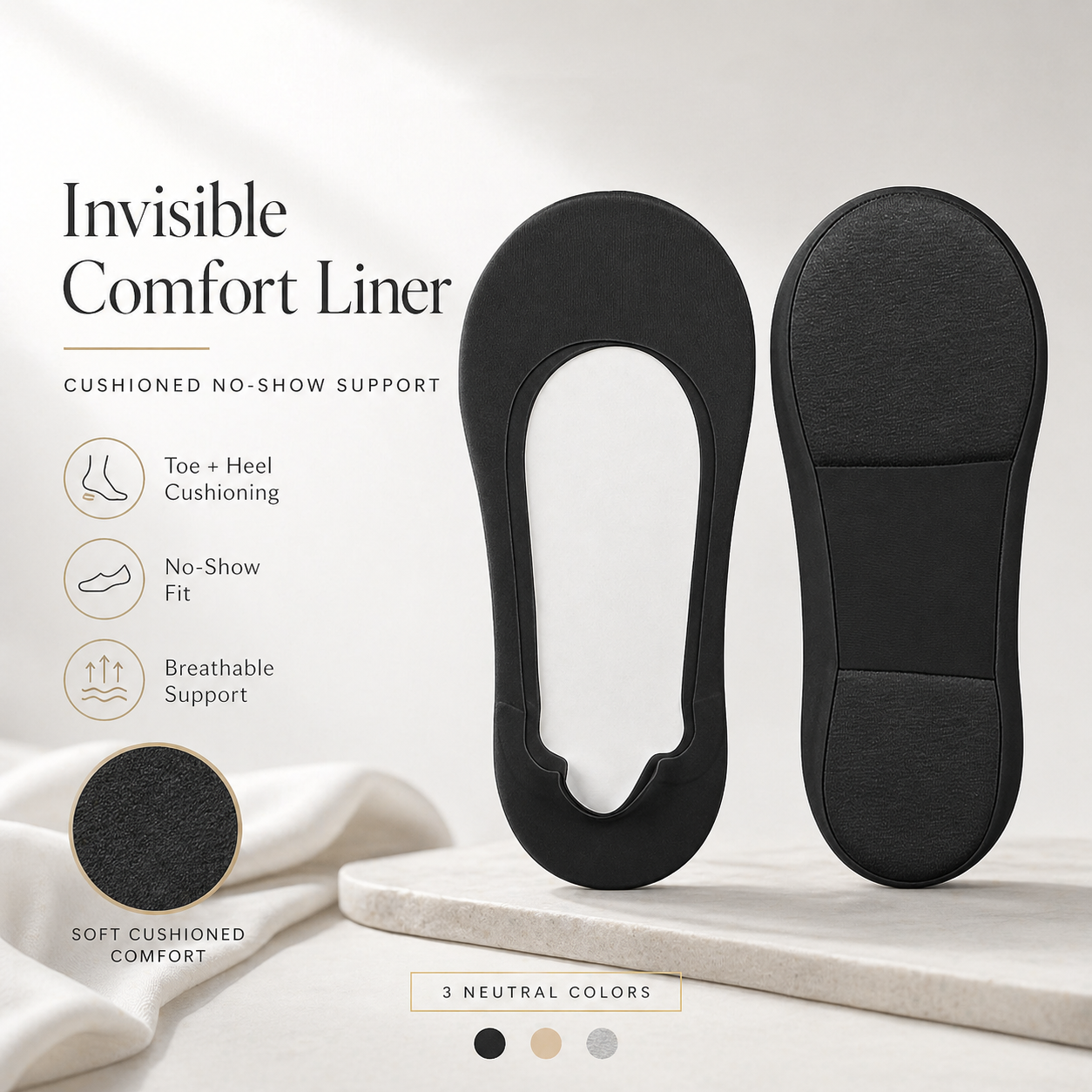 Cushioned No-Show Socks