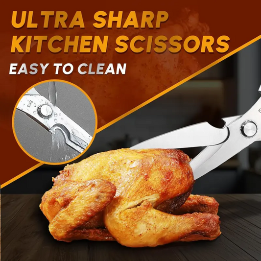 Sharp Silver Kitchen Scissors All Purpose