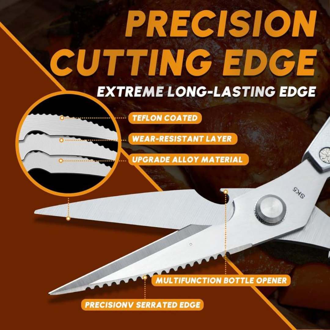 Sharp Silver Kitchen Scissors All Purpose