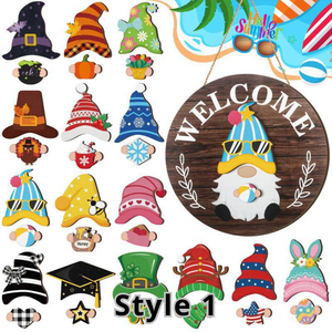 Interchangeable Gnome Welcome Sign