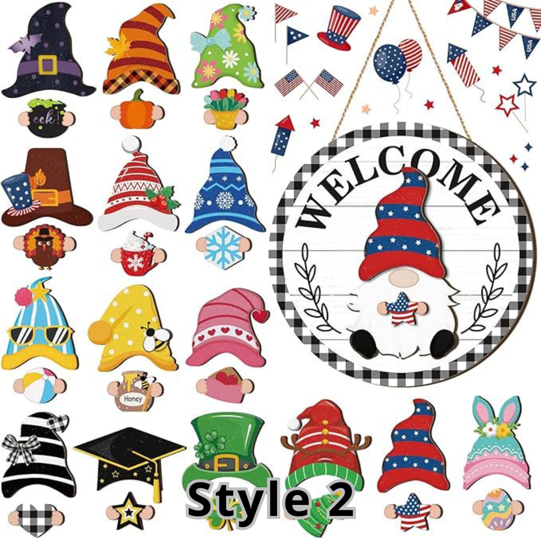 Interchangeable Gnome Welcome Sign
