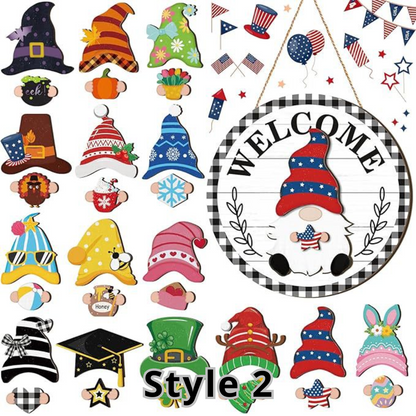 Interchangeable Gnome Welcome Sign