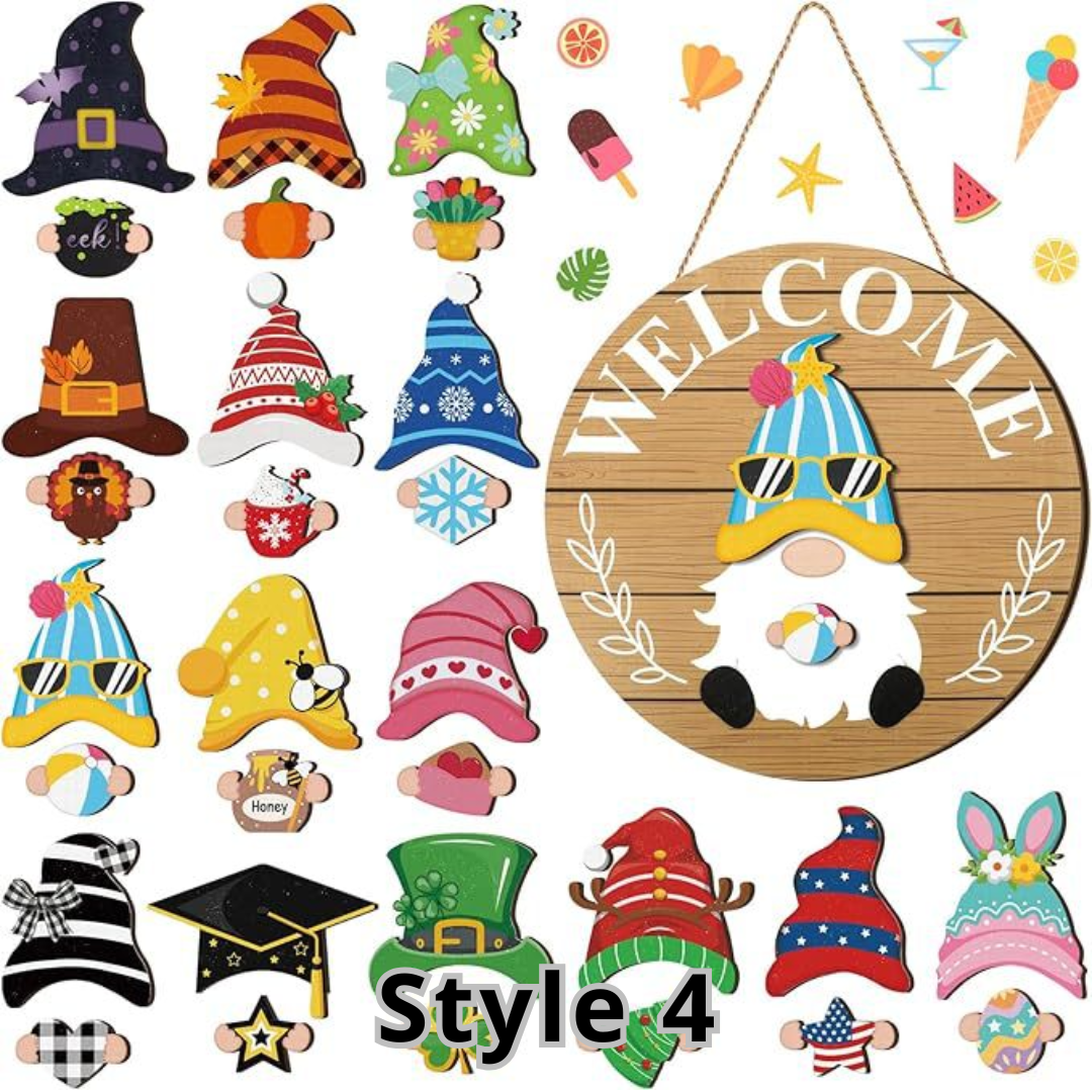 Interchangeable Gnome Welcome Sign