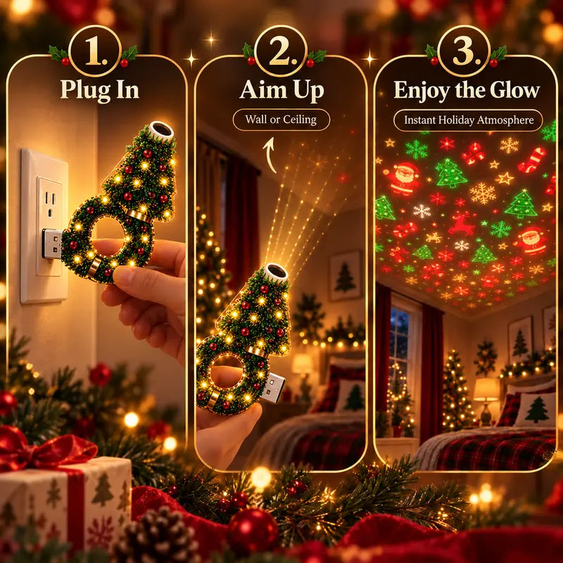 USB Christmas Projector Night Light