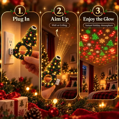 USB Christmas Projector Night Light