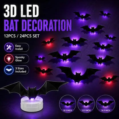 3D LED Bat Wall Decorations