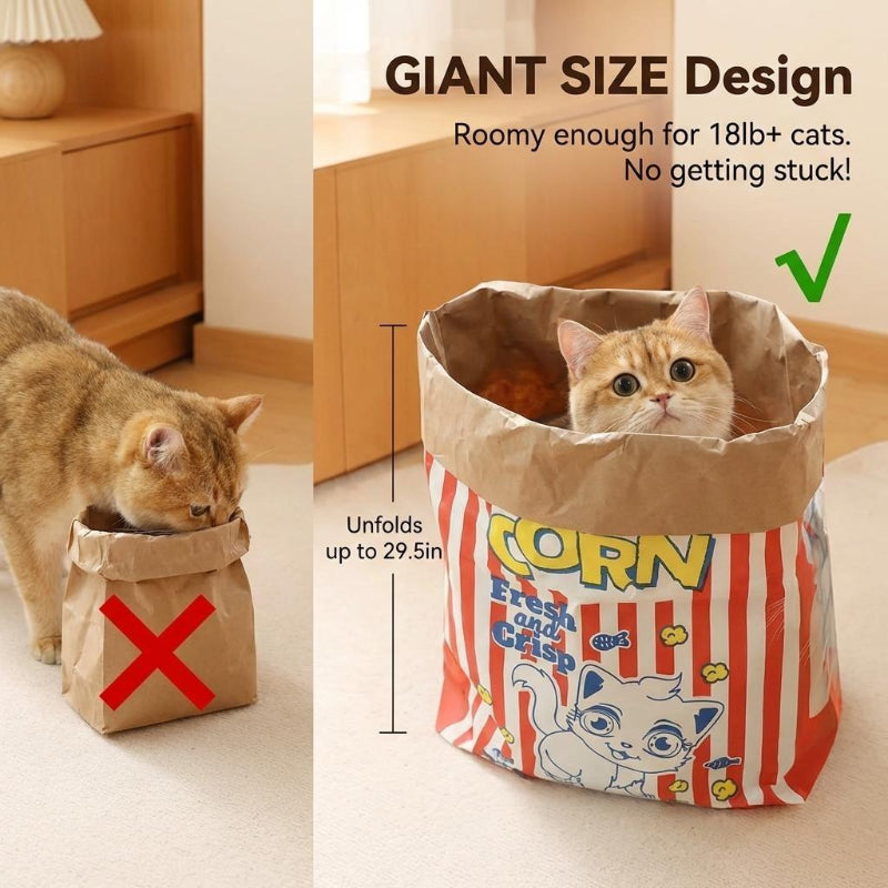 Large Kraft Paper Cat Hideout Bag