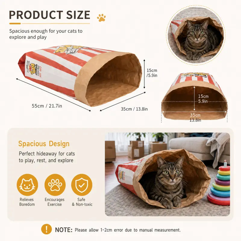 Large Kraft Paper Cat Hideout Bag