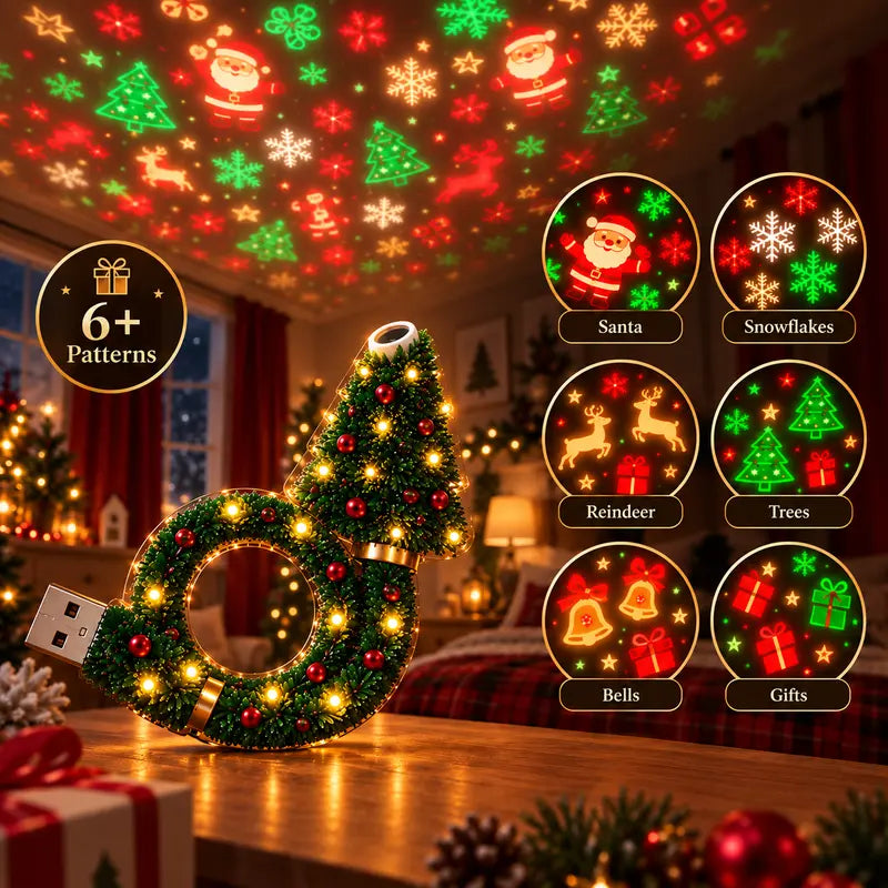 USB Christmas Projector Night Light
