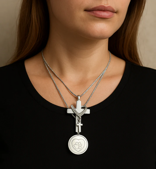 CROSS PENDANT FOR ASHES HOLY WATER