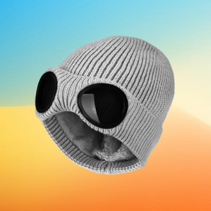 Casual Soft Goggle Lens Design Beanie Hat