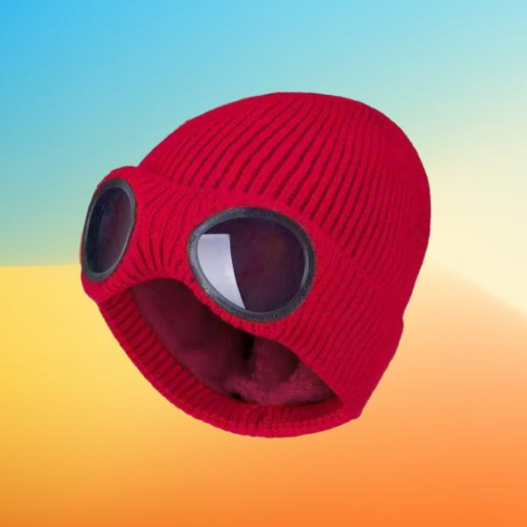Casual Soft Goggle Lens Design Beanie Hat