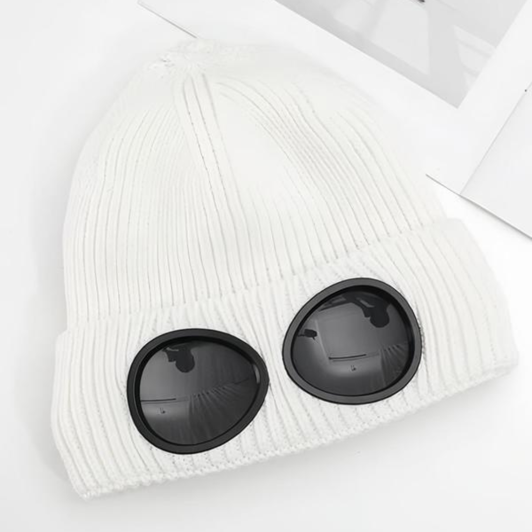 Casual Soft Goggle Lens Design Beanie Hat