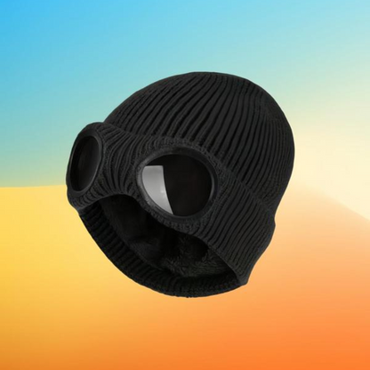 Casual Soft Goggle Lens Design Beanie Hat