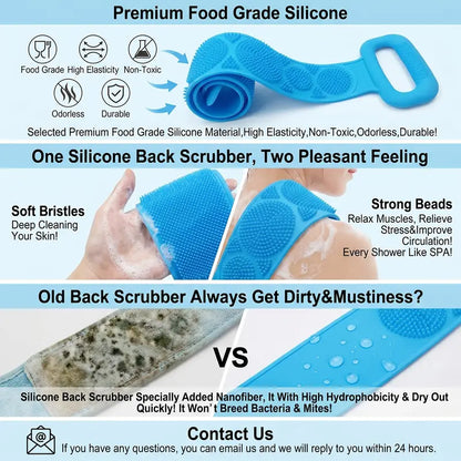 Double-Sided Silicone Shower Back Scrubber