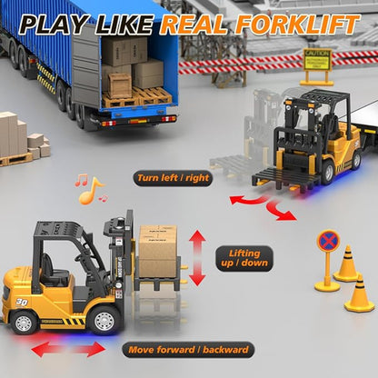 Mini RC Forklift Toy – Metal Truck & Accessories