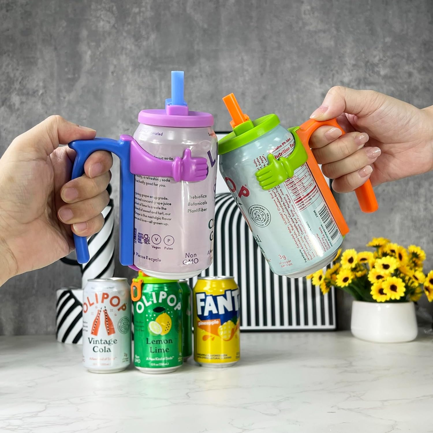 Soda Can Lids and Holders