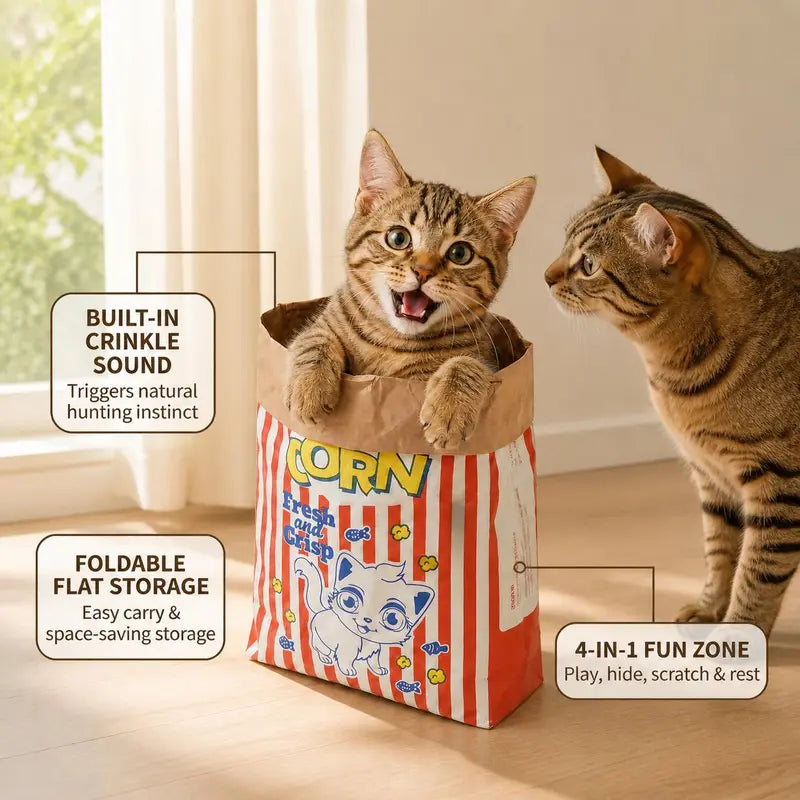 Large Kraft Paper Cat Hideout Bag