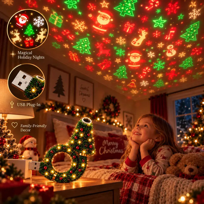 USB Christmas Projector Night Light
