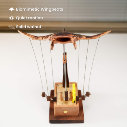 Handcrafted Wooden Manta Ray Automaton