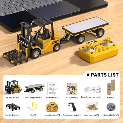 Mini RC Forklift Toy – Metal Truck & Accessories