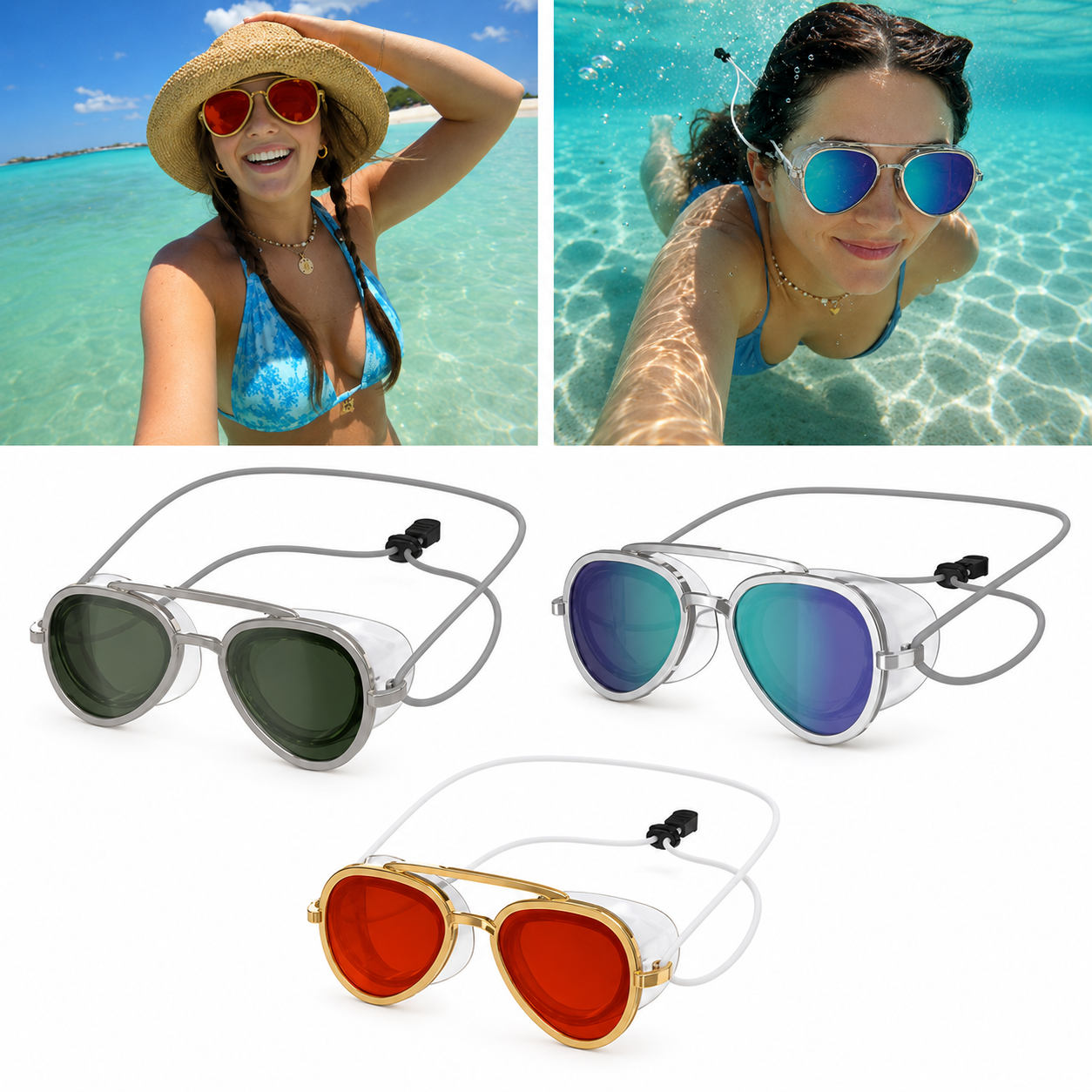 2-in-1 Swim Sunglasses Goggles