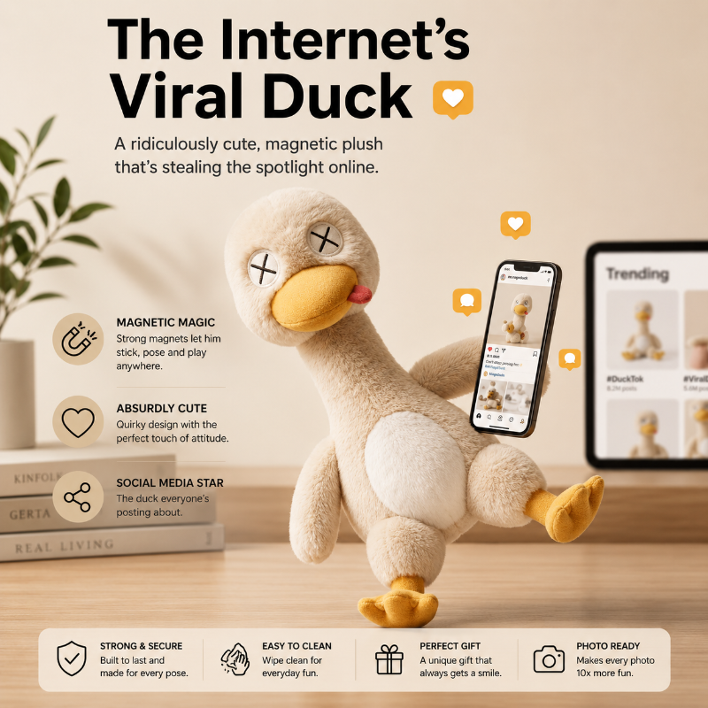 Magnetic Plush Duck Toy