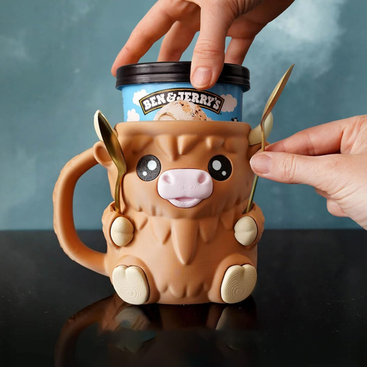 Highland Cow Ice Cream Mug Holder
