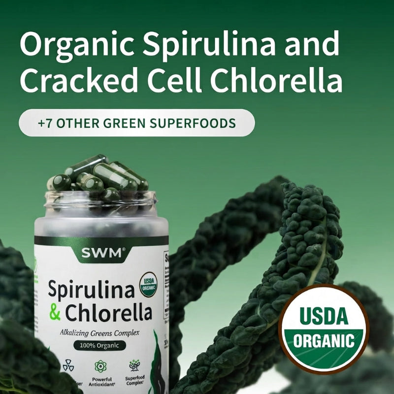 Organic Spirulina & Chlorella Capsules