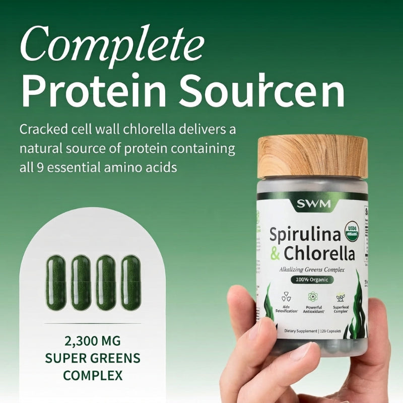 Organic Spirulina & Chlorella Capsules