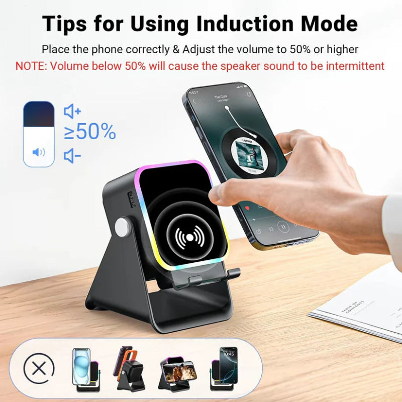 📱 5-in-1 Phone Speaker Stand – Sound Boost & Desk Holder