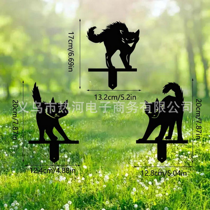 Black Cat Metal Yard Stake(3-piece set)