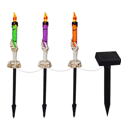 Solar Powered Skull Candle Light