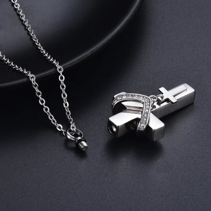 CROSS PENDANT FOR ASHES HOLY WATER
