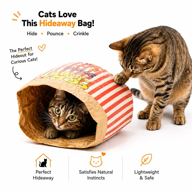 Large Kraft Paper Cat Hideout Bag