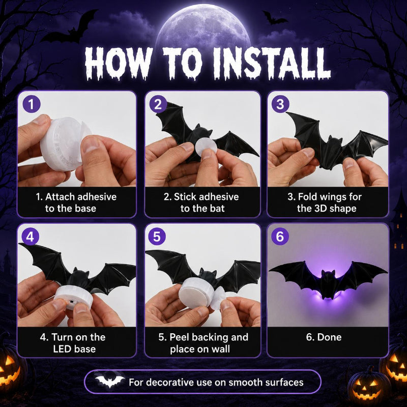 3D LED Bat Wall Decorations