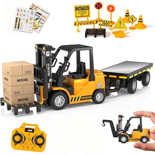 Mini RC Forklift Toy – Metal Truck & Accessories