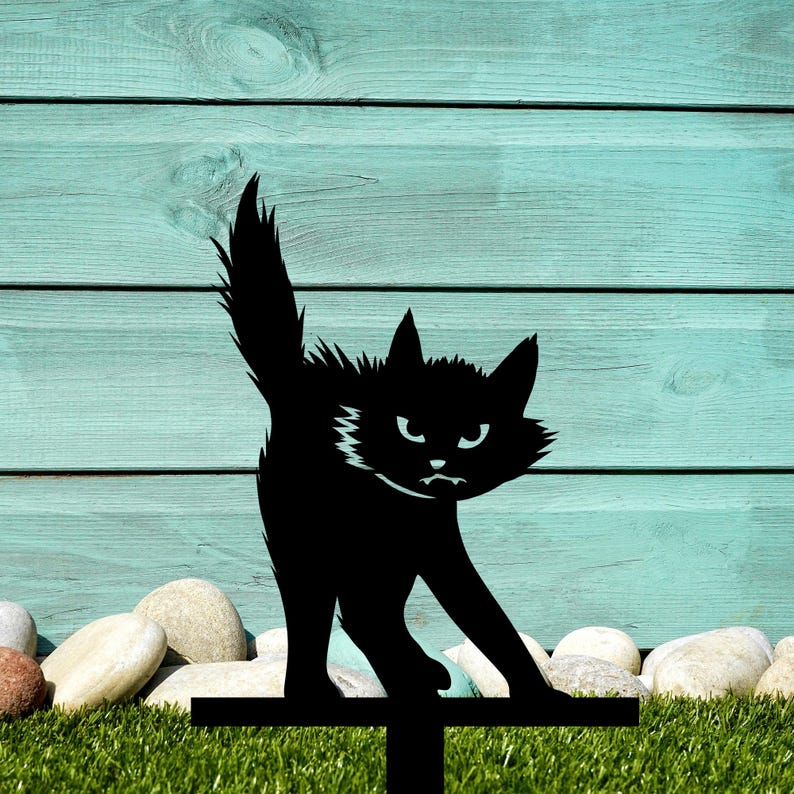 Black Cat Metal Yard Stake(3-piece set)