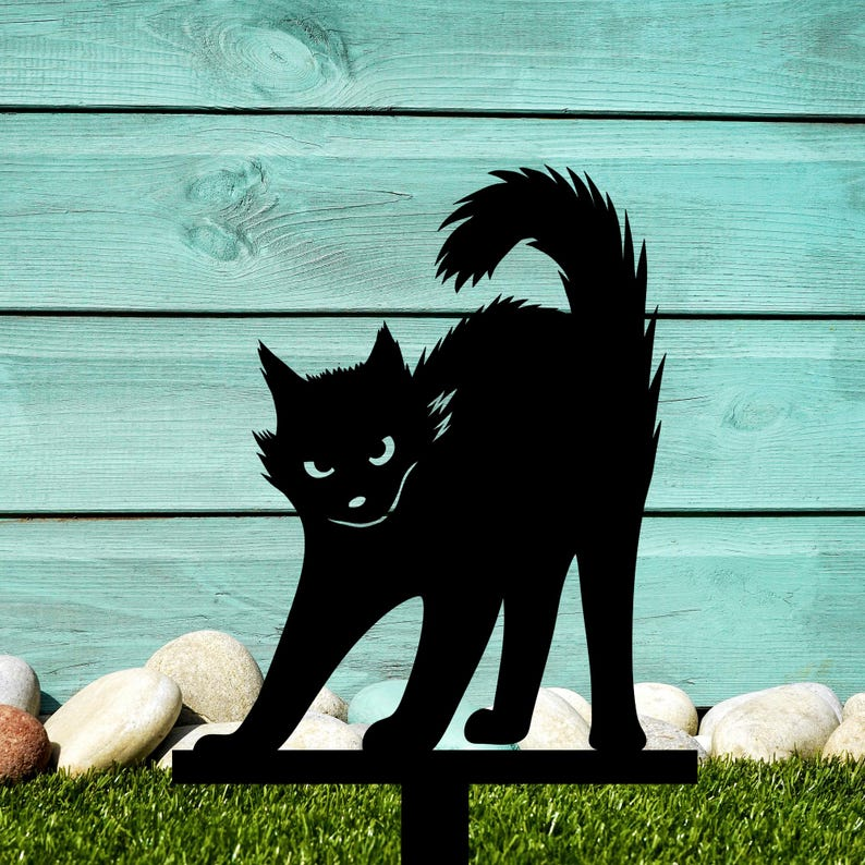 Black Cat Metal Yard Stake(3-piece set)