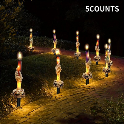 Solar Powered Skull Candle Light