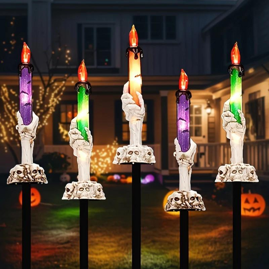 Solar Powered Skull Candle Light
