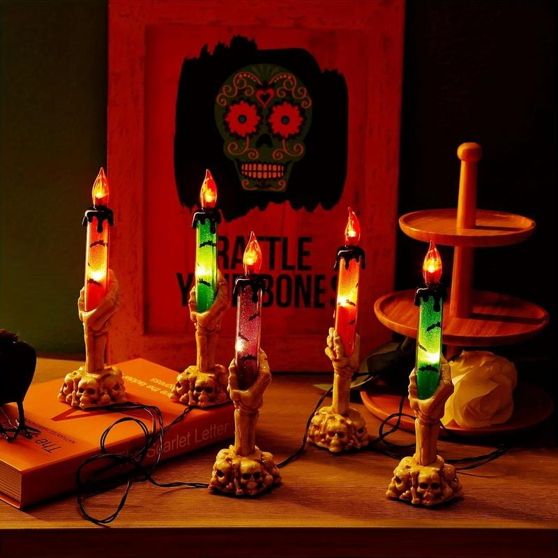 Solar Powered Skull Candle Light
