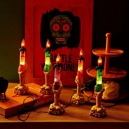 Solar Powered Skull Candle Light