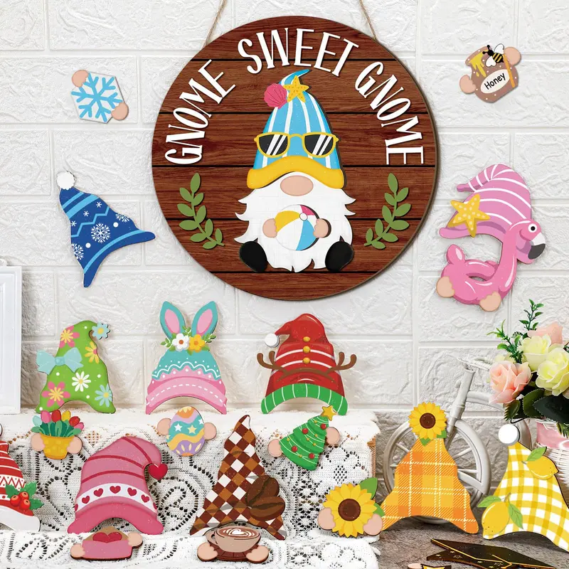 Interchangeable Gnome Welcome Sign