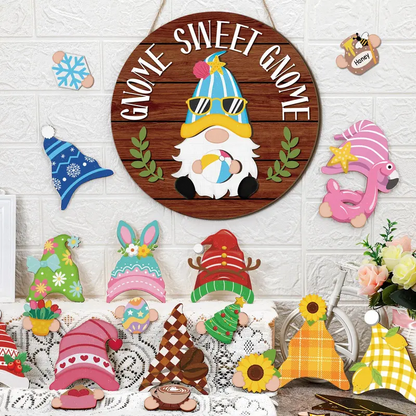 Interchangeable Gnome Welcome Sign