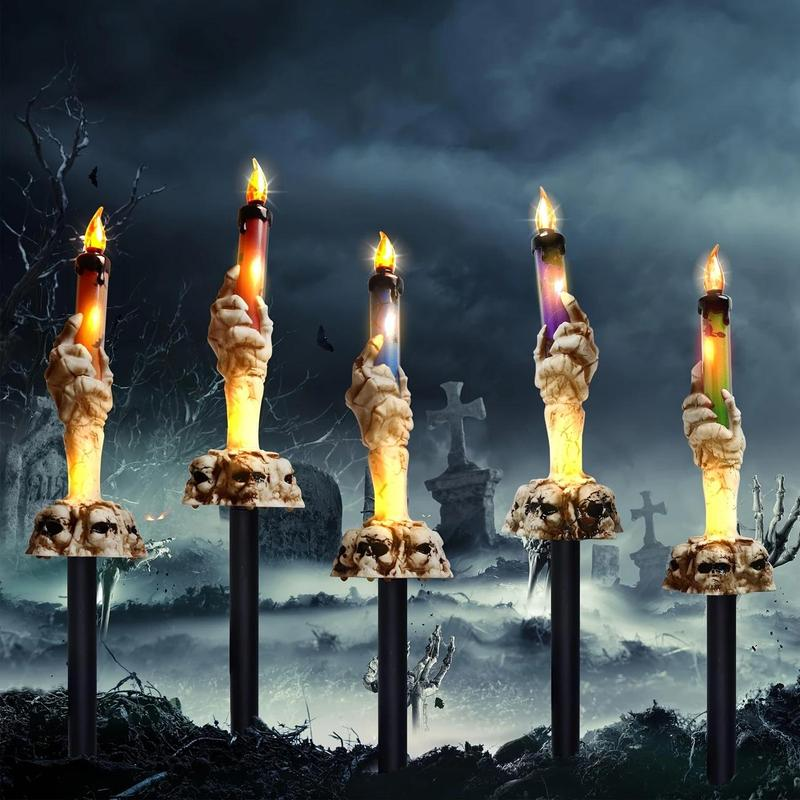 Solar Powered Skull Candle Light
