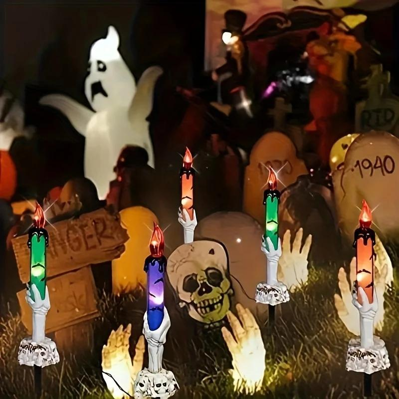 Solar Powered Skull Candle Light
