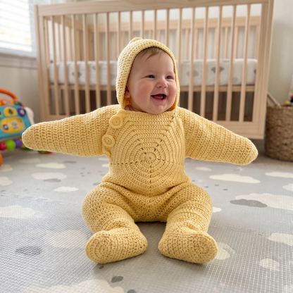 Soft Cotton Baby Crochet Knit Romper